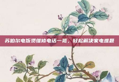 苏伯尔电饭煲维修电话一览，轻松解决家电难题