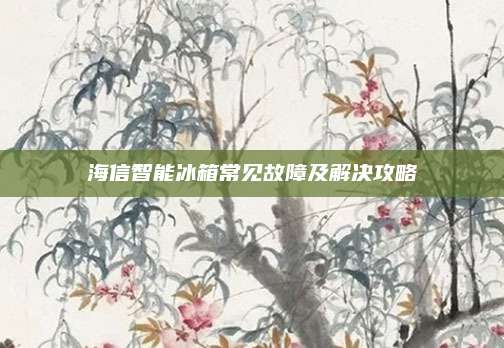 海信智能冰箱常见故障及解决攻略
