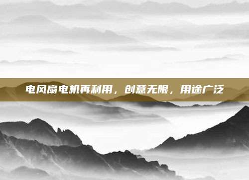 电风扇电机再利用，创意无限，用途广泛