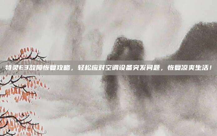 特灵E3故障恢复攻略,轻松应对空调设备突发问题,恢复凉爽生活!