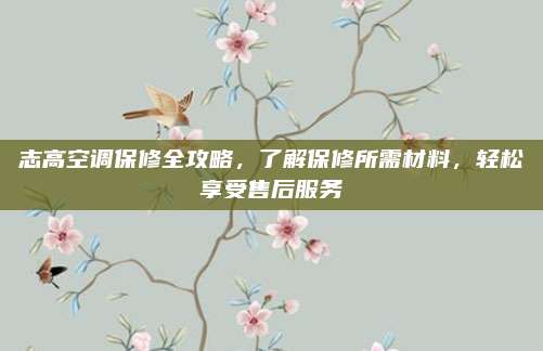 志高空调保修全攻略,了解保修所需材料,轻松享受售后服务