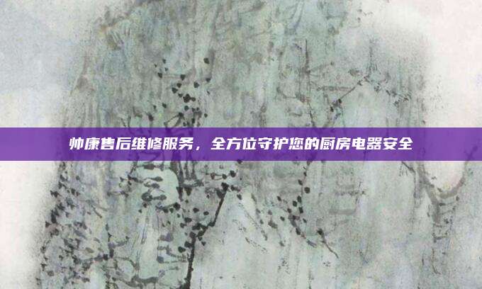 帅康售后维修服务,全方位守护您的厨房电器安全