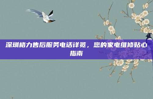 深圳格力售后服务电话详览,您的家电维修贴心指南