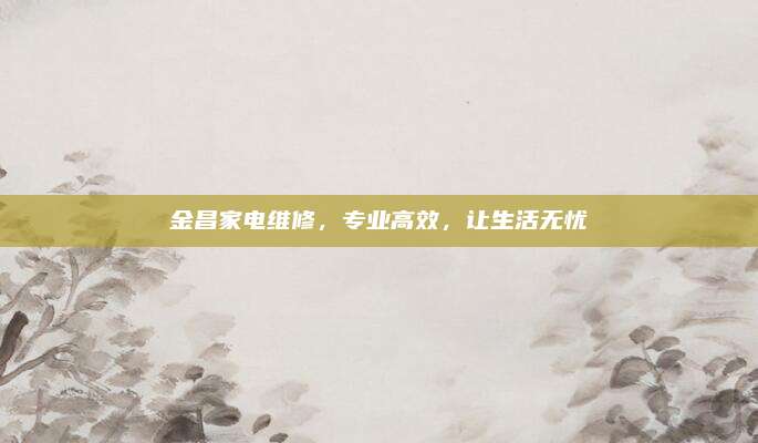 金昌家电维修,专业高效,让生活无忧