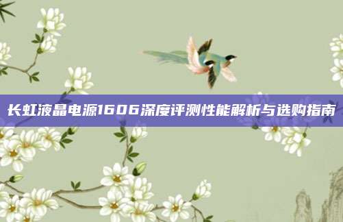 长虹液晶电源1606深度评测性能解析与选购指南