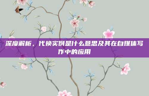 深度解析,代换实例是什么意思及其在自媒体写作中的应用