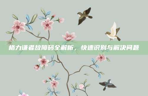 格力谦者故障码全解析,快速识别与解决问题