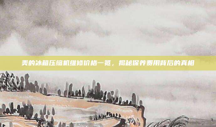 美的冰箱压缩机维修价格一览,揭秘保养费用背后的真相