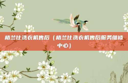 格兰仕洗衣机售后(格兰仕洗衣机售后服务维修中心)