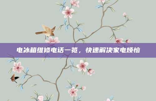 电冰箱维修电话一览,快速解决家电烦恼