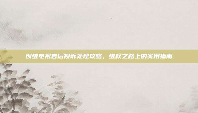 创维电视售后投诉处理攻略,维权之路上的实用指南