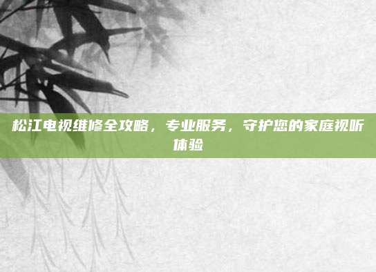 松江电视维修全攻略,专业服务,守护您的家庭视听体验
