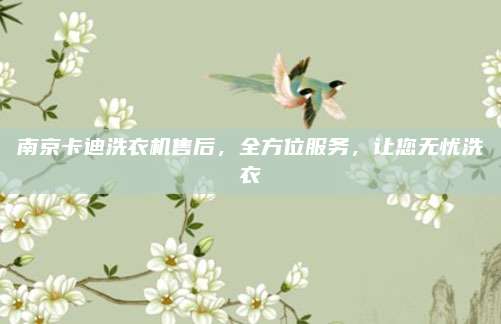 南京卡迪洗衣机售后,全方位服务,让您无忧洗衣