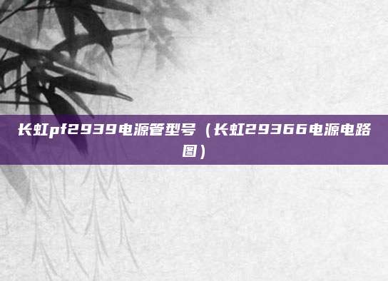 长虹pf2939电源管型号（长虹29366电源电路图）