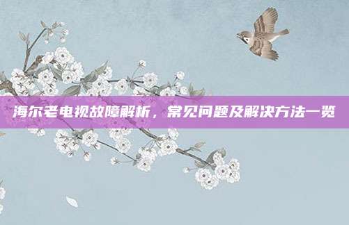 海尔老电视故障解析,常见问题及解决方法一览