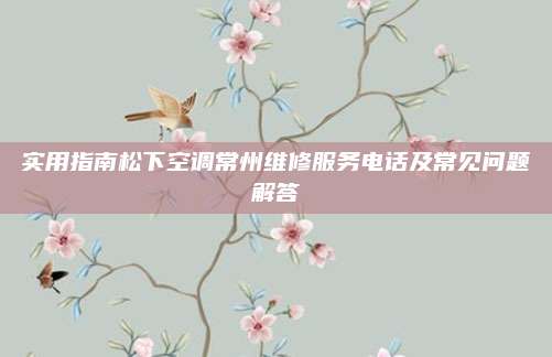 实用指南松下空调常州维修服务电话及常见问题解答