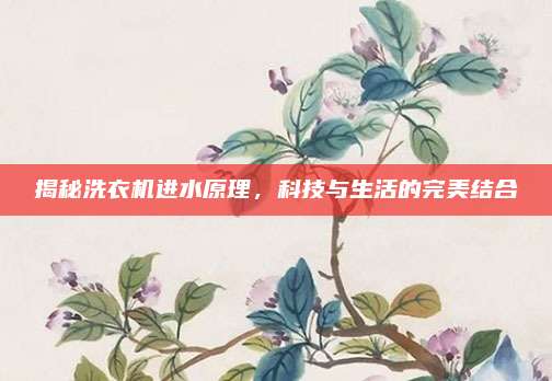 揭秘洗衣机进水原理,科技与生活的完美结合