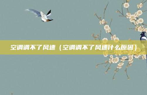 空调调不了风速（空调调不了风速什么原因）