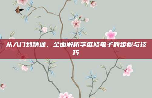 从入门到精通,全面解析学维修电子的步骤与技巧