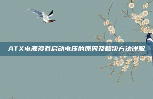 ATX电源没有启动电压的原因及解决方法详解
