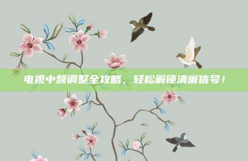 电视中频调整全攻略,轻松解锁清晰信号!