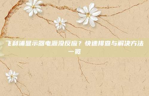 飞利浦显示器电源没反应?快速排查与解决方法一览
