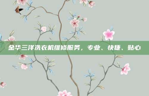 金华三洋洗衣机维修服务,专业、快捷、贴心