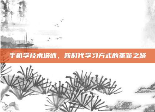 手机学技术培训,新时代学习方式的革新之路