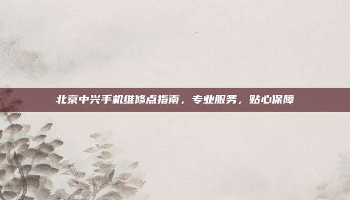 北京中兴手机维修点指南,专业服务,贴心保障