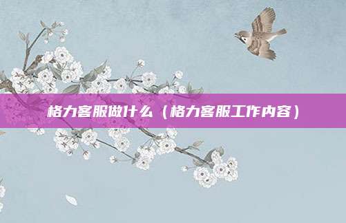 格力客服做什么（格力客服工作内容）