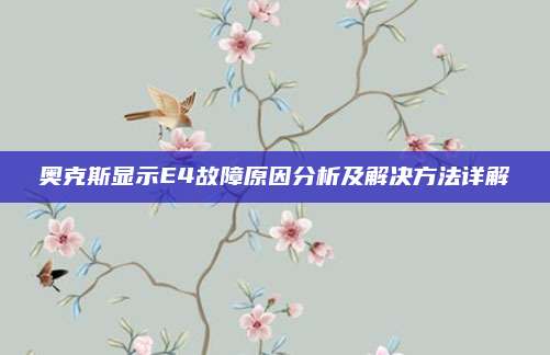奥克斯显示E4故障原因分析及解决方法详解