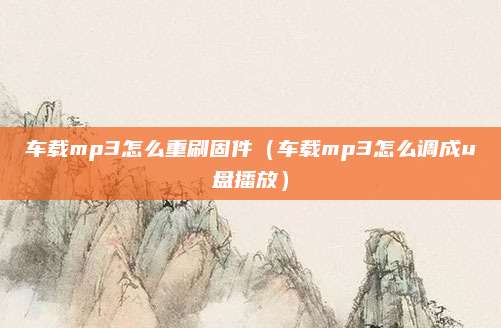 车载mp3怎么重刷固件（车载mp3怎么调成u盘播放）