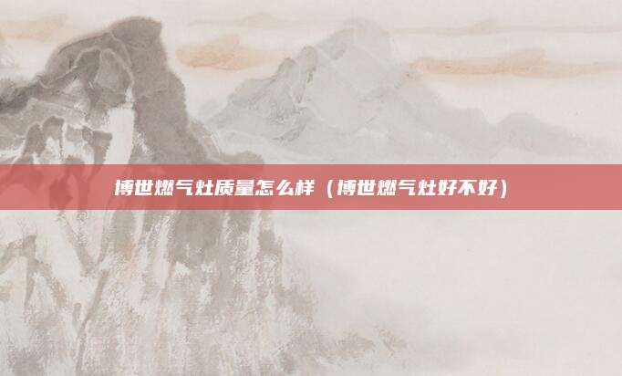 博世燃气灶质量怎么样(博世燃气灶好不好)