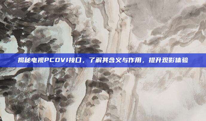 揭秘电视PCDVI接口,了解其含义与作用,提升观影体验