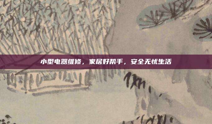 小型电器维修,家居好帮手,安全无忧生活