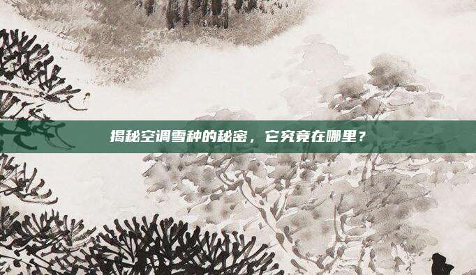 揭秘空调雪种的秘密,它究竟在哪里?