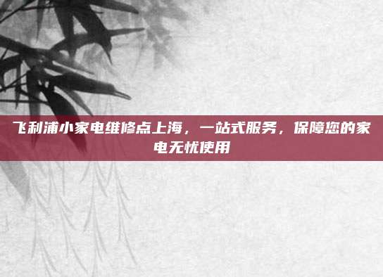 飞利浦小家电维修点上海,一站式服务,保障您的家电无忧使用