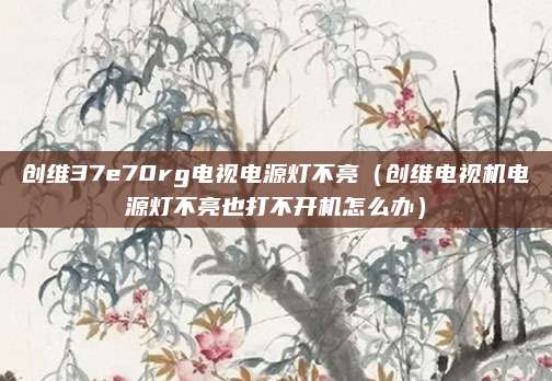 创维37e70rg电视电源灯不亮(创维电视机电源灯不亮也打不开机怎么办)