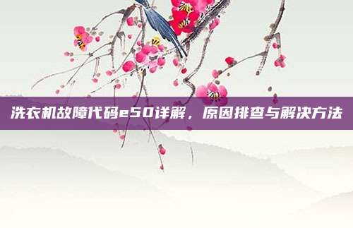 洗衣机故障代码e50详解,原因排查与解决方法