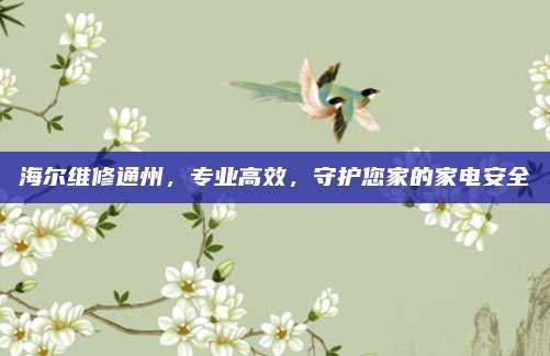 海尔维修通州,专业高效,守护您家的家电安全