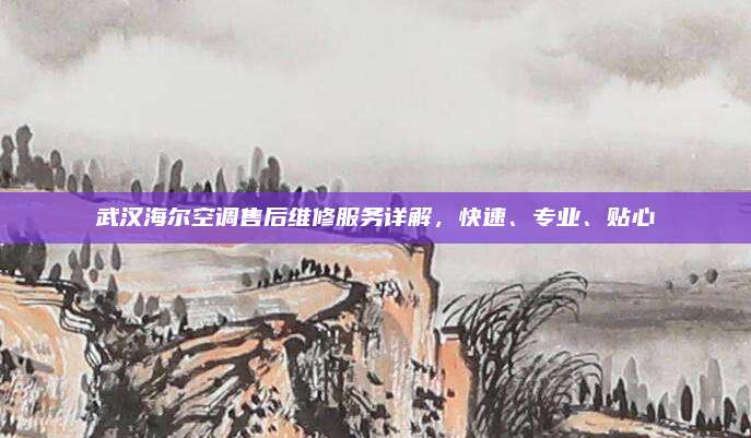 武汉海尔空调售后维修服务详解,快速、专业、贴心