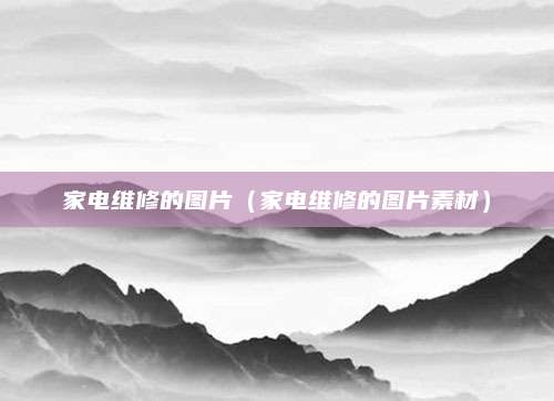 家电维修的图片(家电维修的图片素材)