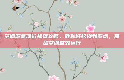 空调漏氟部位检查攻略,教你轻松找到漏点,保障空调高效运行