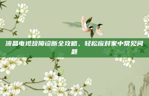 液晶电视故障诊断全攻略,轻松应对家中常见问题