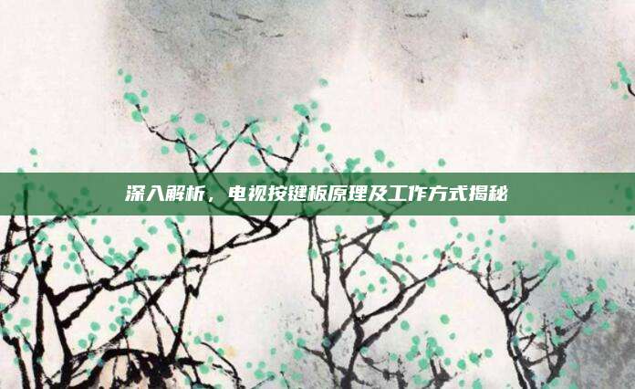 深入解析,电视按键板原理及工作方式揭秘