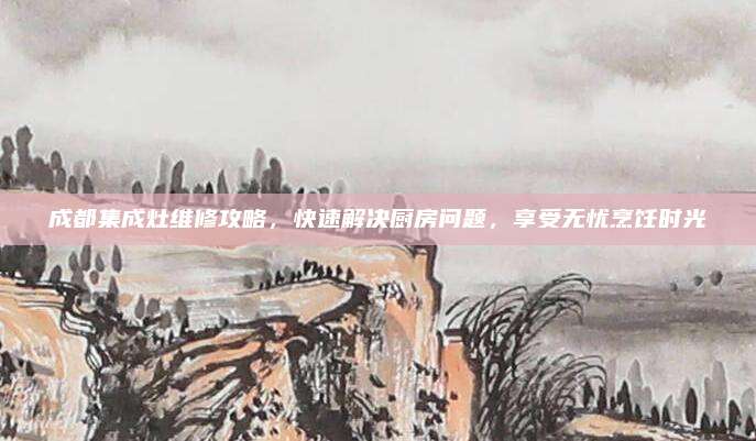 成都集成灶维修攻略,快速解决厨房问题,享受无忧烹饪时光