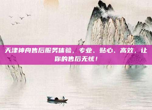 天津神舟售后服务体验,专业、贴心、高效,让你的售后无忧!