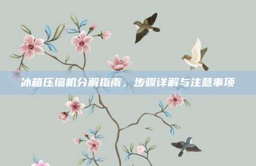 冰箱压缩机分解指南,步骤详解与注意事项