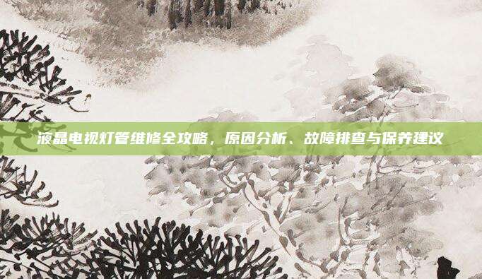 液晶电视灯管维修全攻略,原因分析、故障排查与保养建议