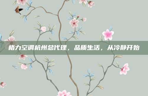 格力空调杭州总代理,品质生活,从冷静开始